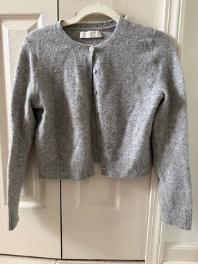 Grey cardigan sweater